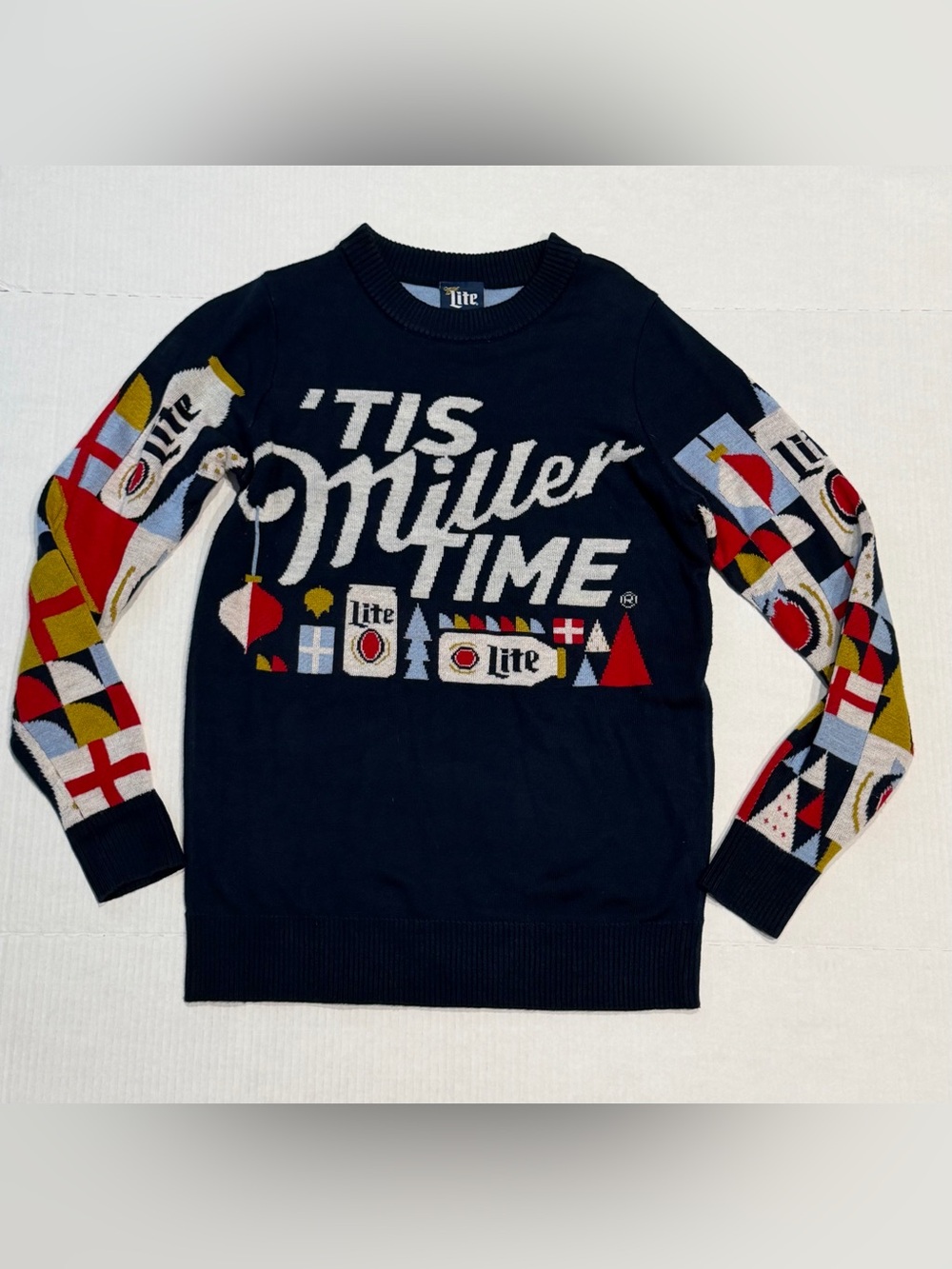 Men’s Sweater Miller Lite Small Beer Holiday Ugly Sweater Pullover